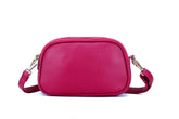 Faux Leather Double Zip Crossbody Bag