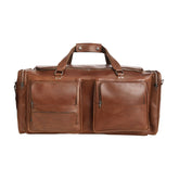 Handcrafted Brown Leather Weekender Duffel Bag