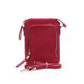 Faux Leather Zip Pocket Cell Phone Bag