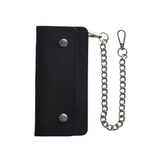 LARGE TRUCKER - Vegetable Tanned Leather Wallet Onyx Black