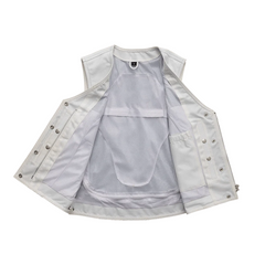 Fierce Fuel Women's Motorcycle Leather Vest - White