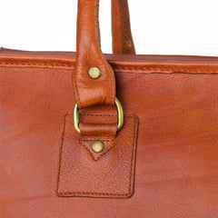 Fifth Avenue Leather Tote Bag Orange