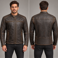 Road Master - Men's Genuine Leather Motorcycle Jacket