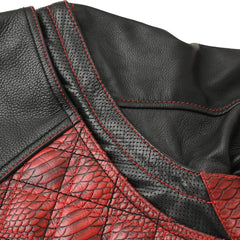Bold Black & Red Men's Leather Motorcycle Jacket
