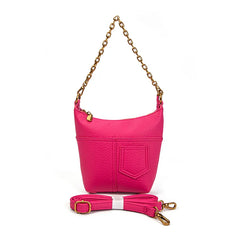 Faux Leather Medium Shoulder bag with chain