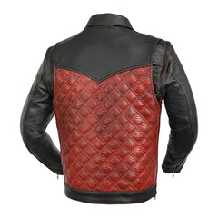 Bold Black & Red Men's Leather Motorcycle Jacket