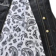 Seasmoke Black White Men's Motorcycle Leather Jacket