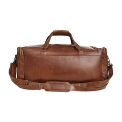 Handcrafted Brown Leather Weekender Duffel Bag