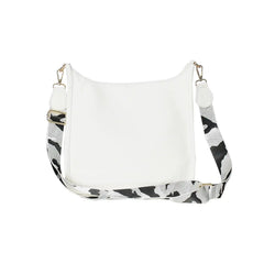 Faux Leather Large Messenger Bag