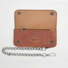 LARGE TRUCKER - Vegetable Tanned Leather Wallet Coffee