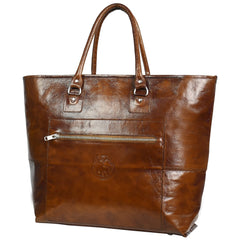 Fifth Avenue Leather Tote Bag Cognac