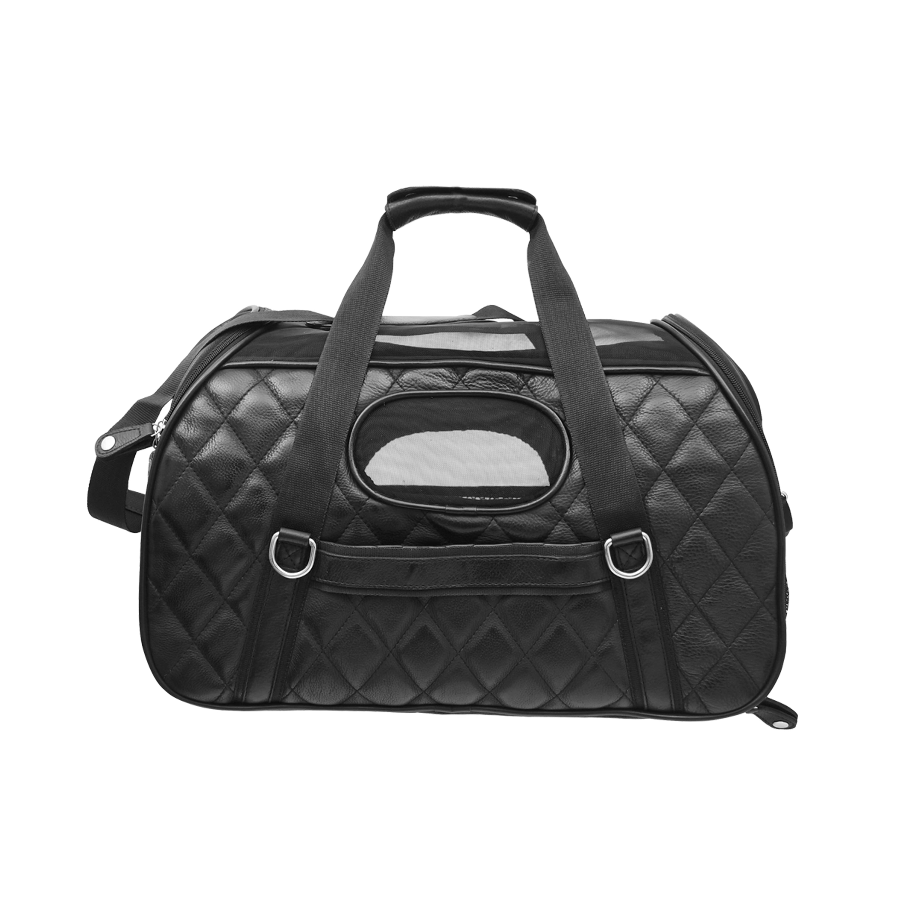 Genuine leather pet travel bag for small dog or cat

