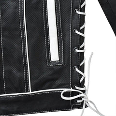 Seasmoke Black White Men's Motorcycle Leather Jacket