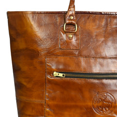 Fifth Avenue Leather Tote Bag Rich Cognac