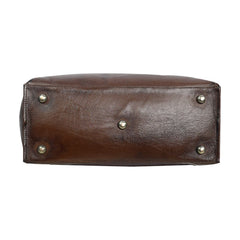 Fifth Avenue Leather Tote Bag Dark Brown