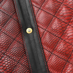 Bold Black & Red Men's Leather Motorcycle Jacket