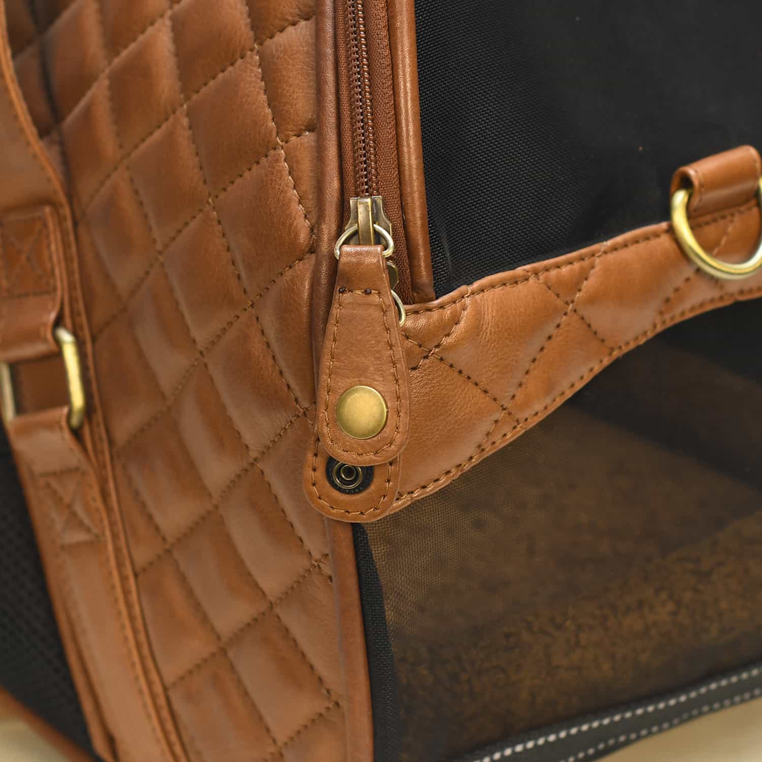 Pet carrier attached to suitcase handle for travel zip


