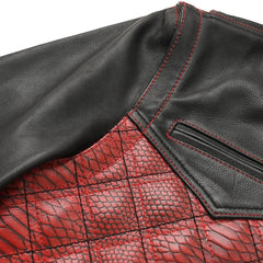 Bold Black & Red Men's Leather Motorcycle Jacket