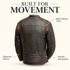 Road Master - Men's Genuine Leather Motorcycle Jacket