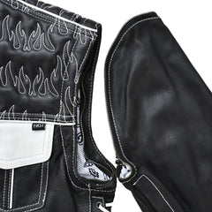 Seasmoke Black White Men's Motorcycle Leather Jacket