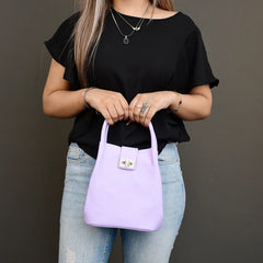 Slate Snap Purple Faux Leather Ladies Fashion Clutch Bag