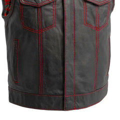 The Nomad Men's Motorcycle Leather Vest, Multiple Color Options