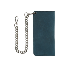 LARGE TRUCKER - Vegetable Tanned Leather Wallet Royal Blue