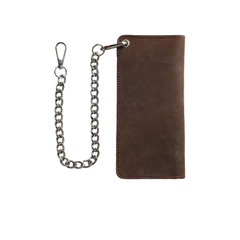 LARGE TRUCKER - Vegetable Tanned Leather Wallet Dark Brown