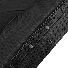 Hudson Rebel Men's Perforated Motorcycle Leather Vest