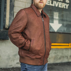 MotoRog Bomber Men's Leather Jacket