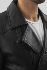 Black lambskin Mens Fashion Jacket 

