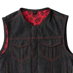 Windline Men's Motorcycle Denim Vest