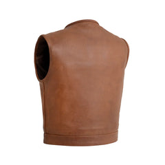 Nocturne Men's Platinum Leather Motorcycle Vest
