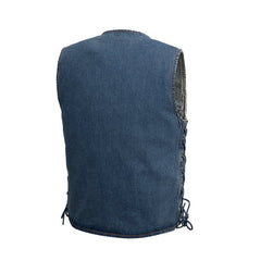 Axlehide Men's Motorcycle Denim Vest