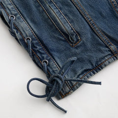 Axlehide Men's Motorcycle Denim Vest