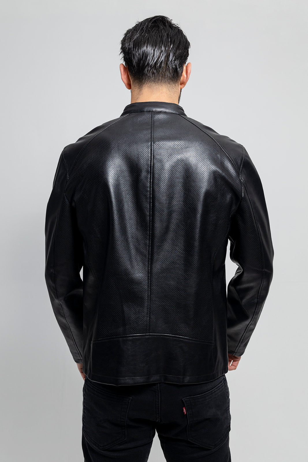 Oliver Men's Vegan Faux/Perforated Leather Jacket Men's Vegan Faux Leather jacket Whet Blu NYC
