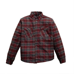 Grey Ghost Men's Plaid Motorcycle Shirt - Durable Canvas Flannel