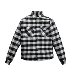Grey Ghost Men's Plaid Motorcycle Shirt - Durable Canvas Flannel