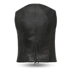 Ladies Classic Western Style Leather Biker Vest