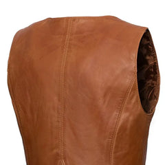 Ladies Classic Western Style Leather Biker Vest