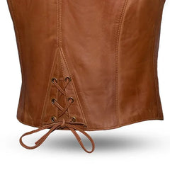 Ladies Classic Western Style Leather Biker Vest