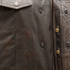 Sharp Shooter Men's Motorcycle Genuine Leather Vest