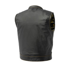 The Nomad Men's Motorcycle Leather Vest, Multiple Color Options