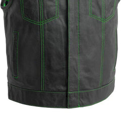 The Nomad Men's Motorcycle Leather Vest, Multiple Color Options
