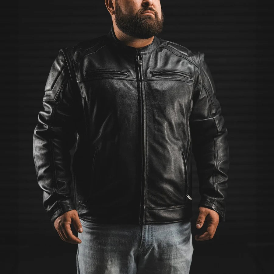 Dust & Drift Men's Leather Motorcycle Jacket